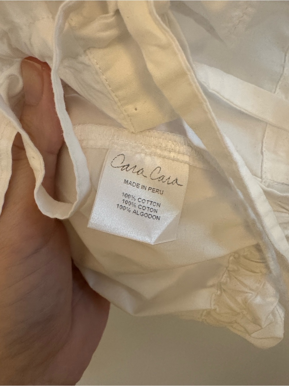 Cara Cara Hutton White Button-Front Drawstring Crop Shirt - Picture 3 of 4